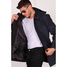 Plt8335 Dewberry Erkek Palto-Diagonal Siyah-Mavi-Diagonal Siyah-Mavi Siyah - Mavi