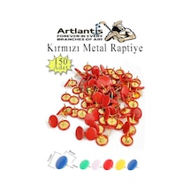 Kırmızı Raptiye 150 Adet 1 Paket Renkli Pvc Kaplı Başlıklı Raptiye Plastik Yuvarlak Düğmeli Raptiye Pano Okul Ofis Büro