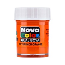 Nova Color Tek Renk Şişe Guaj Boya Nc-110 Turuncu Çok Renkli