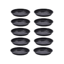 Siyah Aile Ve Bahçe 10 Adet 10 Boyutları Plastik Yuvarlak Şekil Ev Saksı Ekici Tepsi Tabakları 30cm X 30cm X 3.4cm