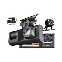 H309 Full Hd 1080p Üç Kameralı Araç Içi Kamera Araba Güvenlik Kamerası Gece Görüşü Ön Geri İç Kayıt Ir Led