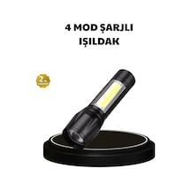 Hubrendy Tekno 4 Mod Şarjlı Işıldak Ultra Güçlü Cree Led Su Geçirmez Alüminyum Gövde