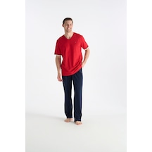 U.S. Polo Assn. Lisanslı Erkek Kırmızı Pijama Takım 19041