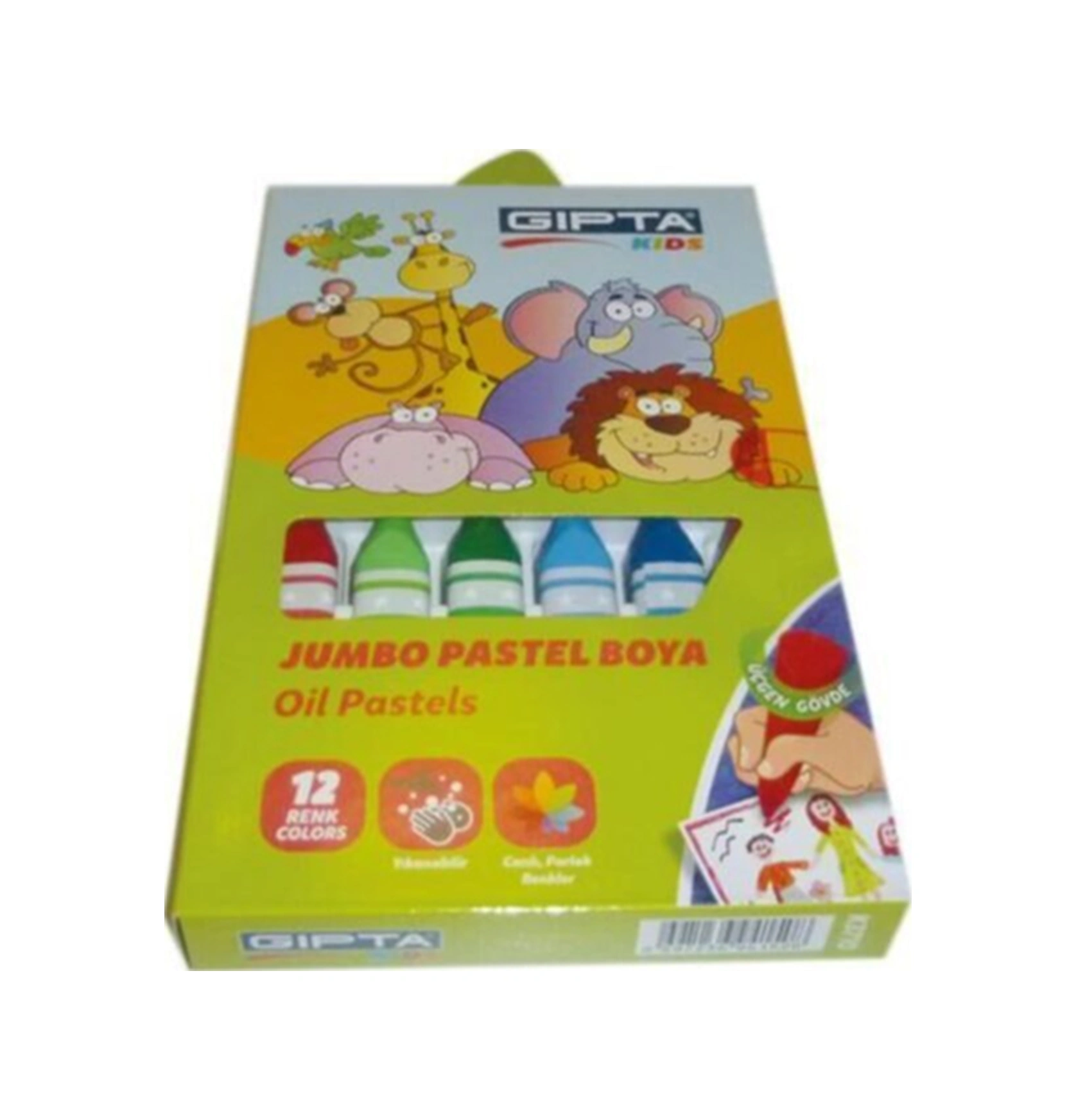 Pastel Boya Jumbo Yıkanabilir 14mm 12 Renk K3710 Karışık