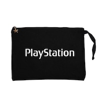 Playstation Text Siyah Clutch Astarlı Cüzdan / El Çantası