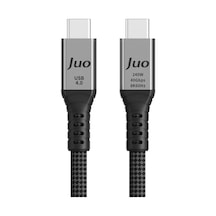 Juo Usb 4.0 240w 40gbps Thunderbolt 4 8k 60hz Usb-c Görüntü Aktarım Ve Type-c Hızlı Şarj Ve Data Kablosu 1 Metre