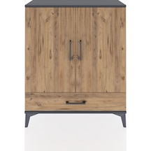 Arges Şifonyer 2 Raflı Tek Çekmeceli 2 Kapaklı 88x30x106 Antr... Antrasit