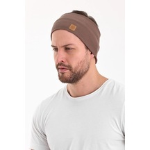 Erkek Pamuklu Kaşkorse, Kaymaz, Terletmez, Ultra Hafif, Spor Saç Bandı Bandana - Tek Ebat / Kahverengi Kahverengi