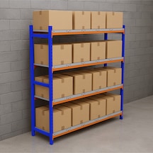 4 Katlı Depo Rafı 50x120x200 Cm Hafif Rack Raf 300-350 Kg Taşıma Kapasiteli Galvaniz