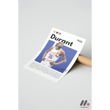 Durant Basketbol Posteri, Çerçevesiz Yüksek Kalite Duvar Afişi - Spor Severlere Hediye