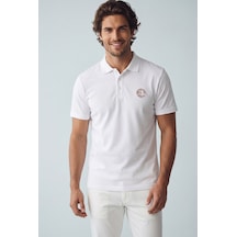 Jack & Jones Jjalliance Polo Yakalı Logolu Beyaz Tshirt 12288108 Çok Renkli