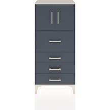 Hyperion Dolap Tek Raflı 4 Çekmeceli 2 Kapaklı 60x44x134 Aytaşı-antrasit Aytası