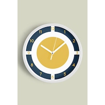 Soyut Geometrik Temalı Modern Duvar Saati - 35cm - Önü Camlı Beyaz Kasa - Sessiz Mekanizma-jh0428 Beyaz