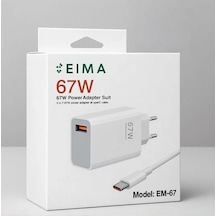 Eima Em-67 67w Turbo Hızlı Şarj Aleti Type-c Kablolu Power Adapter Seti