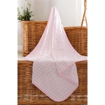 Puantiyeli Kız Bebek Penye Battaniye 95x100cm - Buude Pembe