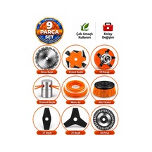 Dragro Drg-9 Adet Benzinli Tırpan Başlıkları 26 Mm 9 Diş İçin Uygundur