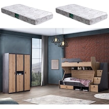 Ranza, Doğa Ranza Karyola 3 Kapaklı Dolap 2 Adet Comfort Yatak 90 X 190 CM