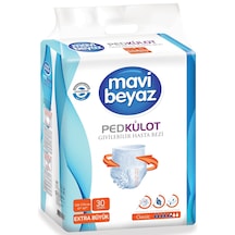 Mavi Beyaz Ped Külot Hasta Bezi Extra Büyük Boy XL 30'Lu