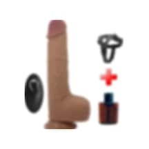 Odins Shop Belden Bağlamalı 22.5 CM İleri Geri Hareketli Uzaktan Kumandalı Manyetik Şarjlı Gerçekçi Vantuzlu Melez Penis - Tommy
