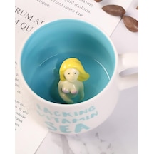Mukko Home 3d Porselen Kupa Deniz Kızı Figürlü, 350 Ml, Eğlenceli Ve Şık Tasarım,mavi Beyaz - Çok Renkli
