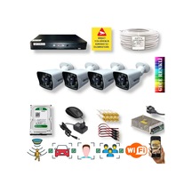 4 Kameralı Set - Araç İnsan Yüz Tanımalı Gece Renkli Gösteren Hareket Algılayan 5 Mp Sony Lensli 1080p Full Hd Güvenlik Kamerası Seti 906w-1