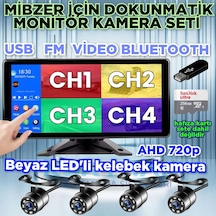 Mibzer İçin Dokunmatik 10.36'' Ekran Ahd 720p Beyaz Ledli Kamera