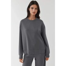Hiccup Modal Dokunuşlu Basic Sweatshirt Kömür Grisi
