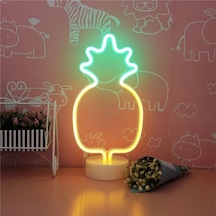 Dekoratif Ananaslı Neon Led Masa Ve Gece Lambası Hediyelik Lamba 5468 Çok Renkli