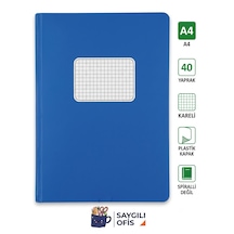 Saygılıofis 40 Yaprak A4 Dikişli Düz Pp Kapak Kareli Defter
