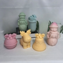 Silikon Kalıp Dekoratif Yılbaşı Zil Çan Noel Dekorasyon Mum Kalıbı 8.3x8.1 Cm Çok Renkli