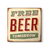 Beer Tomorrow Tablosu 60 X 60 Açık Altın