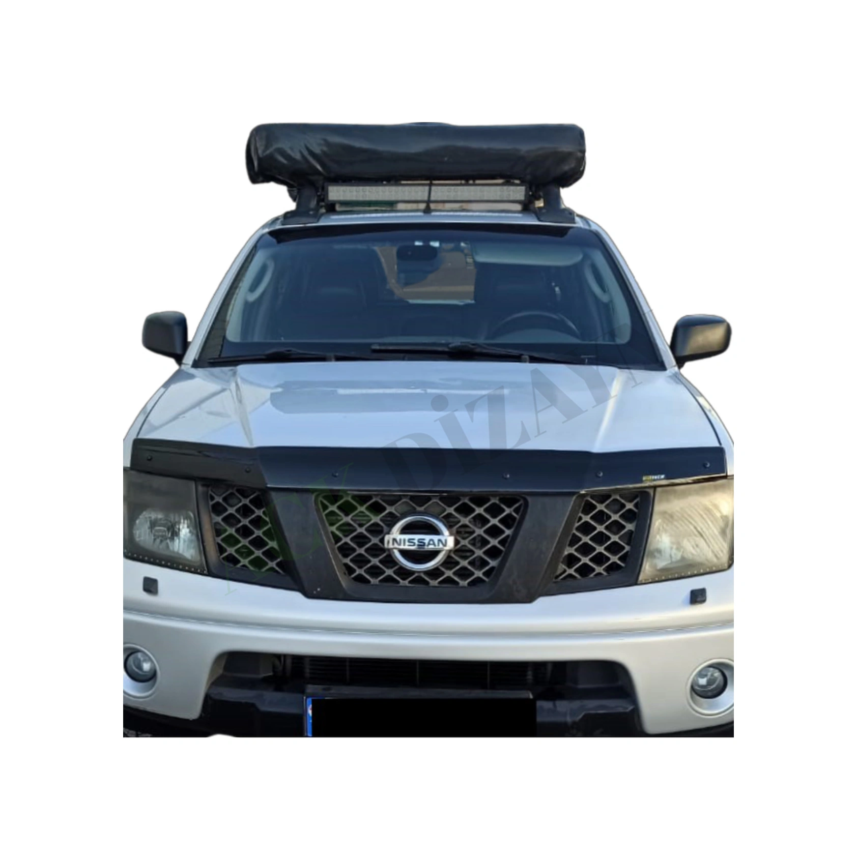 Nissan Navara 2005-2013 Araca Özel Kaput Rüzgarlığı A+ Pianoblack 4mm