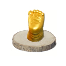 Küçük İzler Ahşap stand'lı 3 boyutlu bebek ayak izi heykeli seti