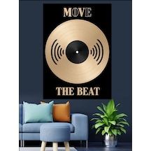 Ahşap Tablo Vinil Plak Müzik Ritmi