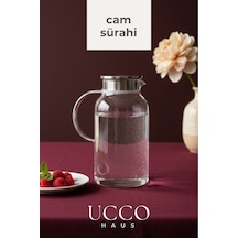 Ucco 1800 Ml Borosilikat Cam Karaf Vakum Kapaklı Sürahi, Limonata Ve Soğuk İçecek Servisi