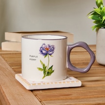 Kitchen Çiçek Desenli Kupa - Beyaz / Mor - 310 Ml Renkli