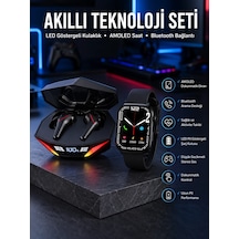 Mey İthalat İkili Set Dev Kampanya Ucuz Kulaklık Ucuz Akıllı Saat Gürültü Önleyici Uzun Pil Ömrü