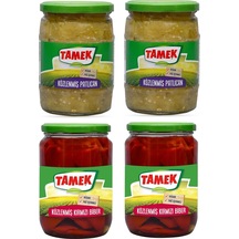 Tamek Közlenmiş Biber Ve Patlıcan Cam Kavanoz 4 Lü
