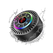 Vkemall T5 Ipx7 Su Geçirmez Banyo Hoparlörü: Bluetooth 5.2, Fm Radyo, Led Saat, Toz Ve Sarsıntı Dayanıklı Siyah Mini Hoparlör