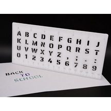 3d Baskı Alfabe, Rakam Ve Cetvel Şablonu - Yazı Çizim Kalıbı - Beyaz Diğer