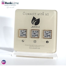 Pleksi Masa Üstü Qr Menü Siyah