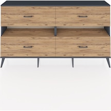 Arges Konsol 2 Raflı 4 Çekmeceli 176x30x99 Antrasit-çam Atlas Çam/atlas Çam - Antrasıt
