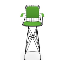 Knsz kafes tel bar sandalyesi 1 li zengin syhyşl kolçaklı sırt minderli 75 cm oturma yüksekliği ofis cafe bahçe mutfak