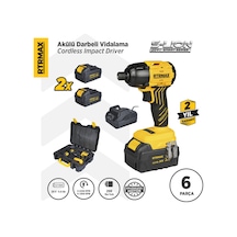 Rtrmax RTS5020 Şarjlı Torklu Vidalama Makinası Kömürsüz 200 Nm 2x4 Ah 20V Çift Akü S-Lion