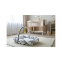 Linoababy Örgü Cibinlikli Babynest Bebek Yatağı Anne Yanı Yatağı - Gri