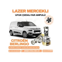 Citroën Berlingo 2008 - 2024 Kısa Far Uyumlu Mercek Led Ufuk Çizgili Far Ampulü Led Şimşek Etkili