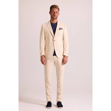 Ysf Erkek Bej Takım Elbise Keten Slim Fit Sivri Yaka Bej Ysf Erkek Bej Takım Elbise Keten Slim Fit Sivri Yaka Bej