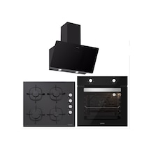 Silverline BO6501B01 - CS5335B01 - 3457 Soho 60 Siyah Cam Ankastre Set
