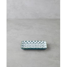 Plantopia Porselen Kayık Tabak 17x10 Cm Beyaz - Yeşil