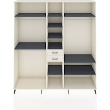 Hyperion Dolap 10 Raflı 2 Çekmeceli 3 Askılı 220x44x243 Aytaşı-antrasit/aytaşı Çok Renkli